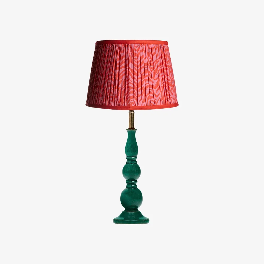 Grainora Soft Fabric Shade Table Lamp - Sculptural Wooden Base Lamp for Interiors KL2129