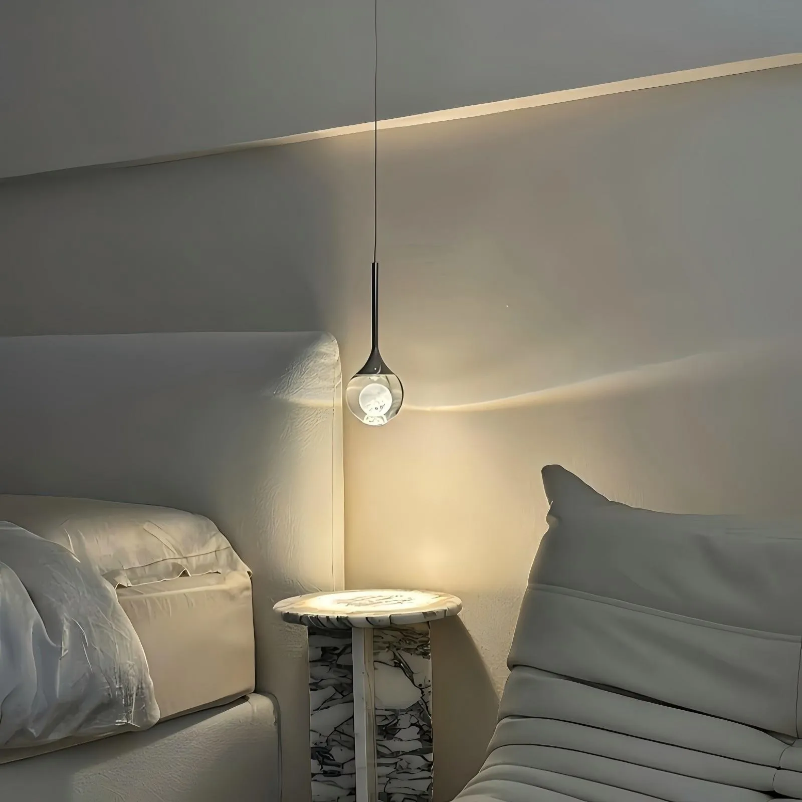 Moon Clear Glass Ball Pendant Light KL773