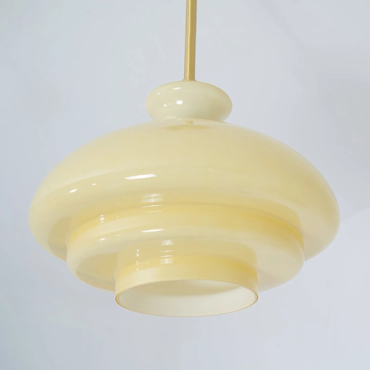 Round Yellow Stylish Simple Glass Pendant Lamp KL558