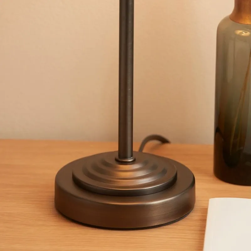 Bronzuno Textured Fabric Desk Lamp - Modern Metal Base Lighting for Offices or Lounges KL1878