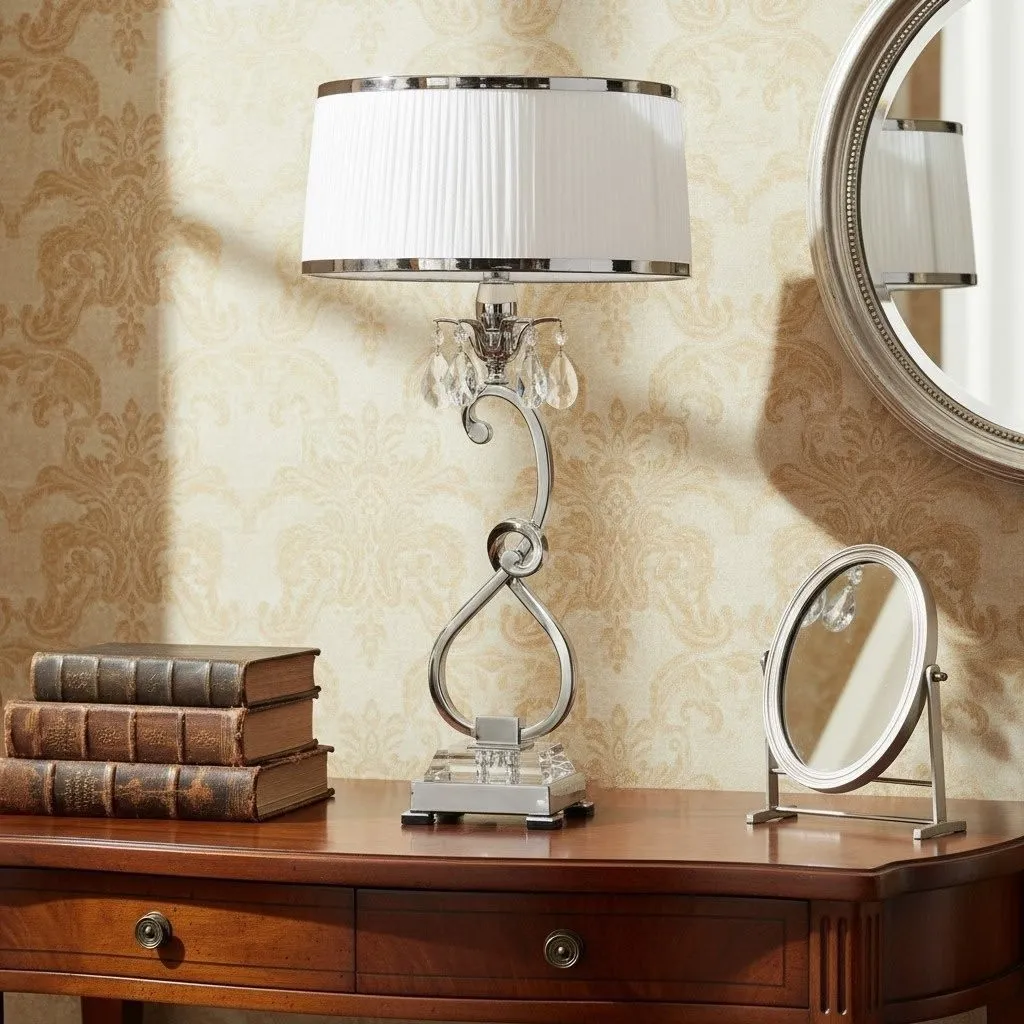 Talonis Decorative Crystal Table Lamp - Curved Metal Style for Home Interiors KL1903