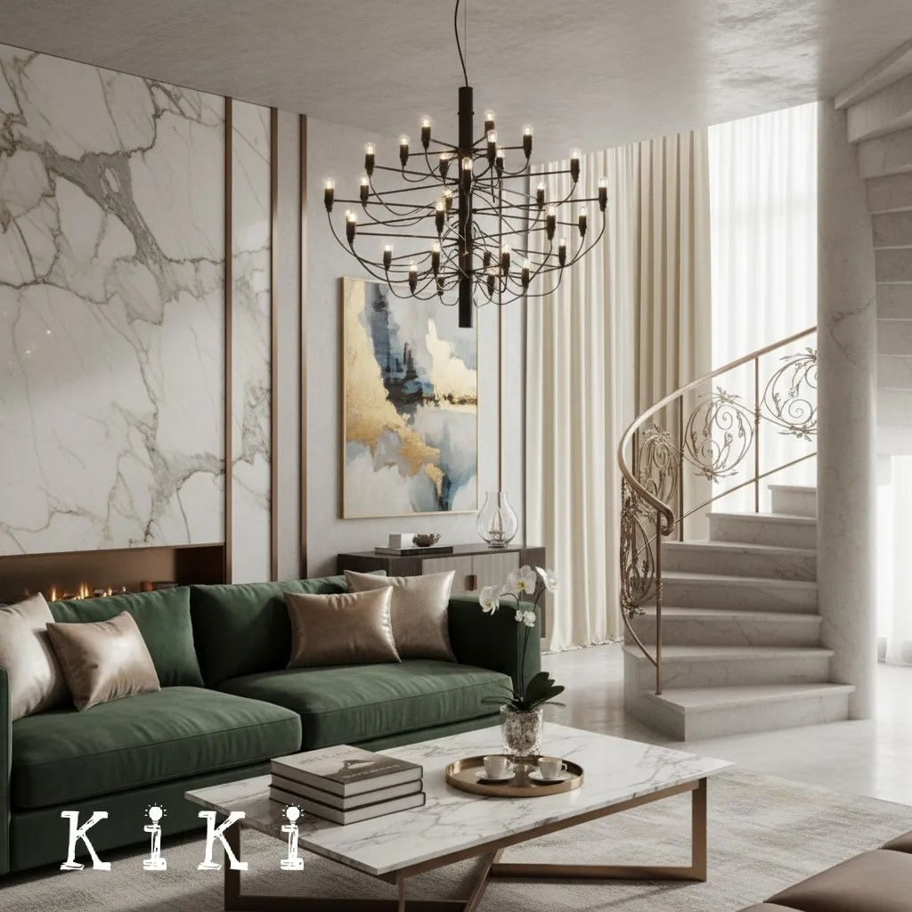 2097 Suspension Lamp - Sleek Multi-Head Chandelier For High Ceilings and Large Spaces