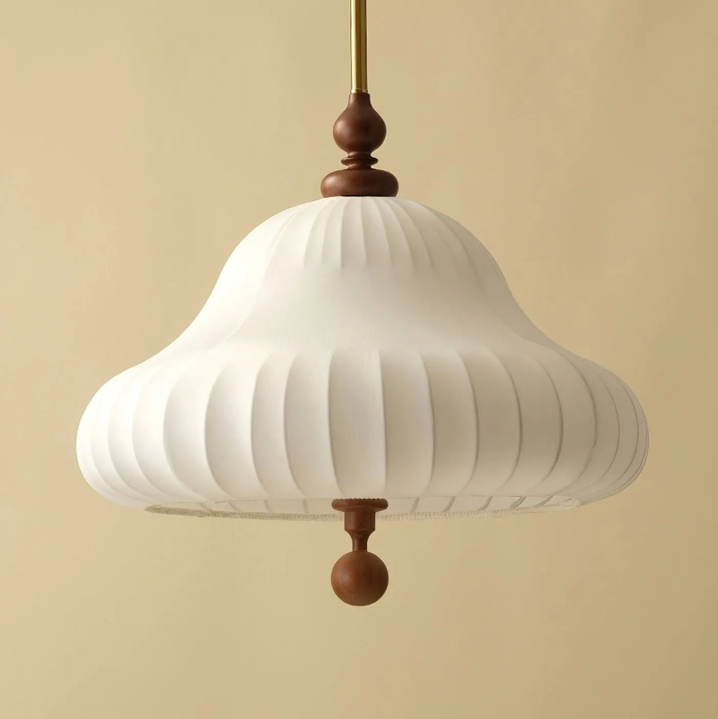 Modern Creative Retro Wabi-Sabi Style Fabric Wood Pendant Light KL425