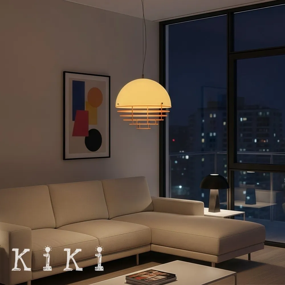 Sunset Pendant Light - Medieval Bauhaus Orange Orb Pendant Light KL880