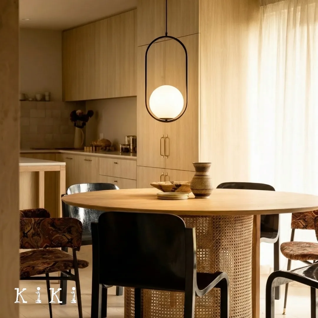 Mila Elegant Sphere Pendant Lamp - Glass Ball Pendant Light for Kitchen or Dining Room