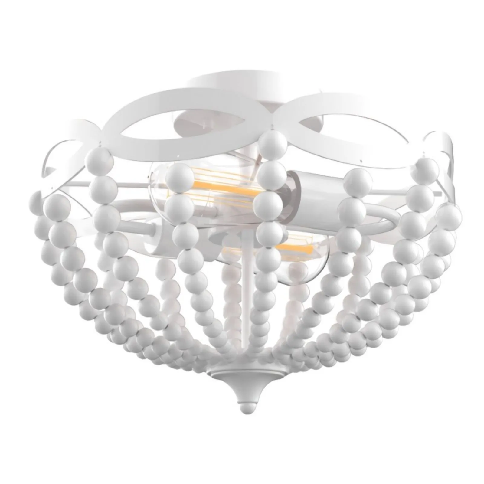 Retro Rustic Metal Wooden Beads Ceiling Lamp KL82