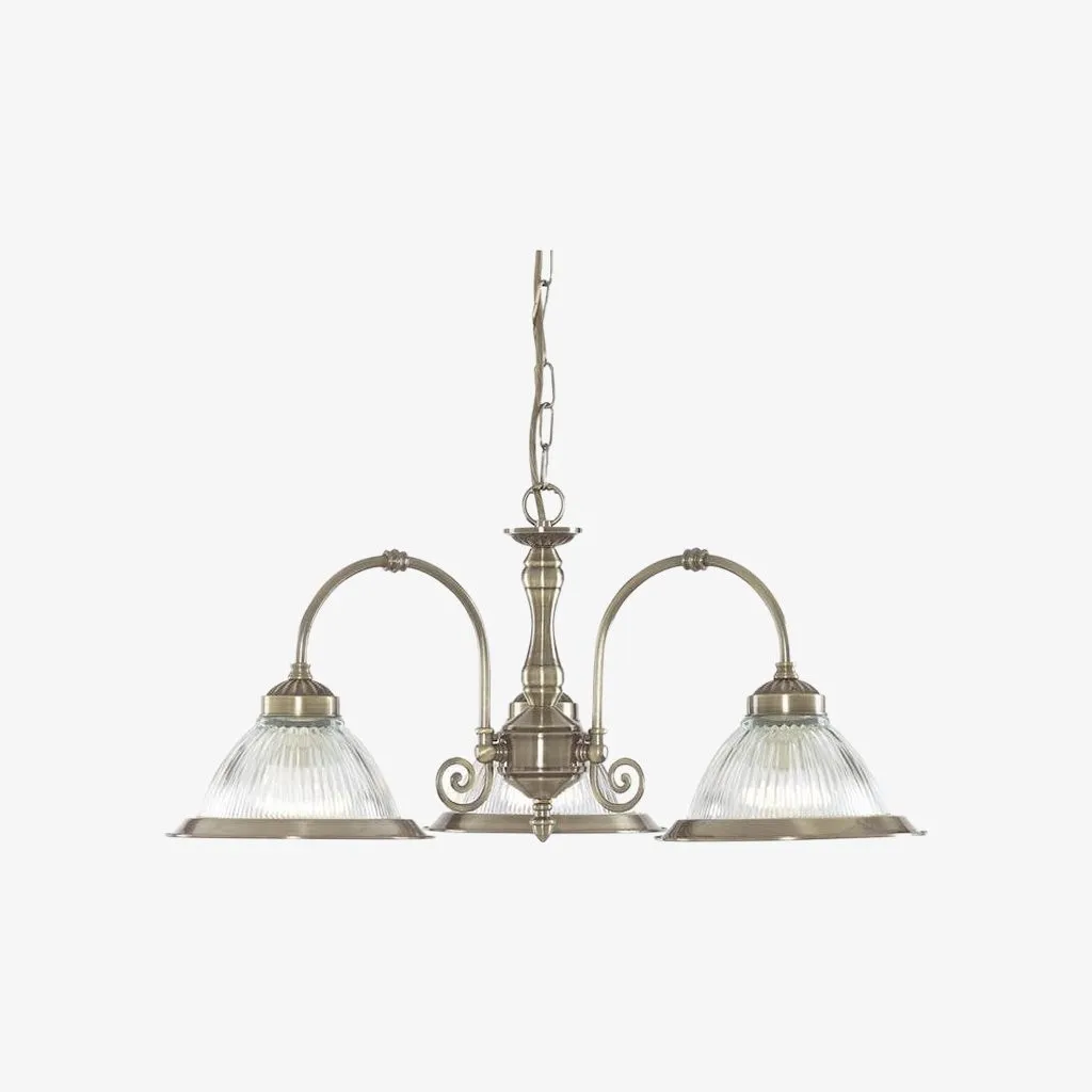 TF Vintora Ribbed Glass Pendant Light - Elegant Metal Trim for Kitchens, Dining Areas and Hallways KL1978