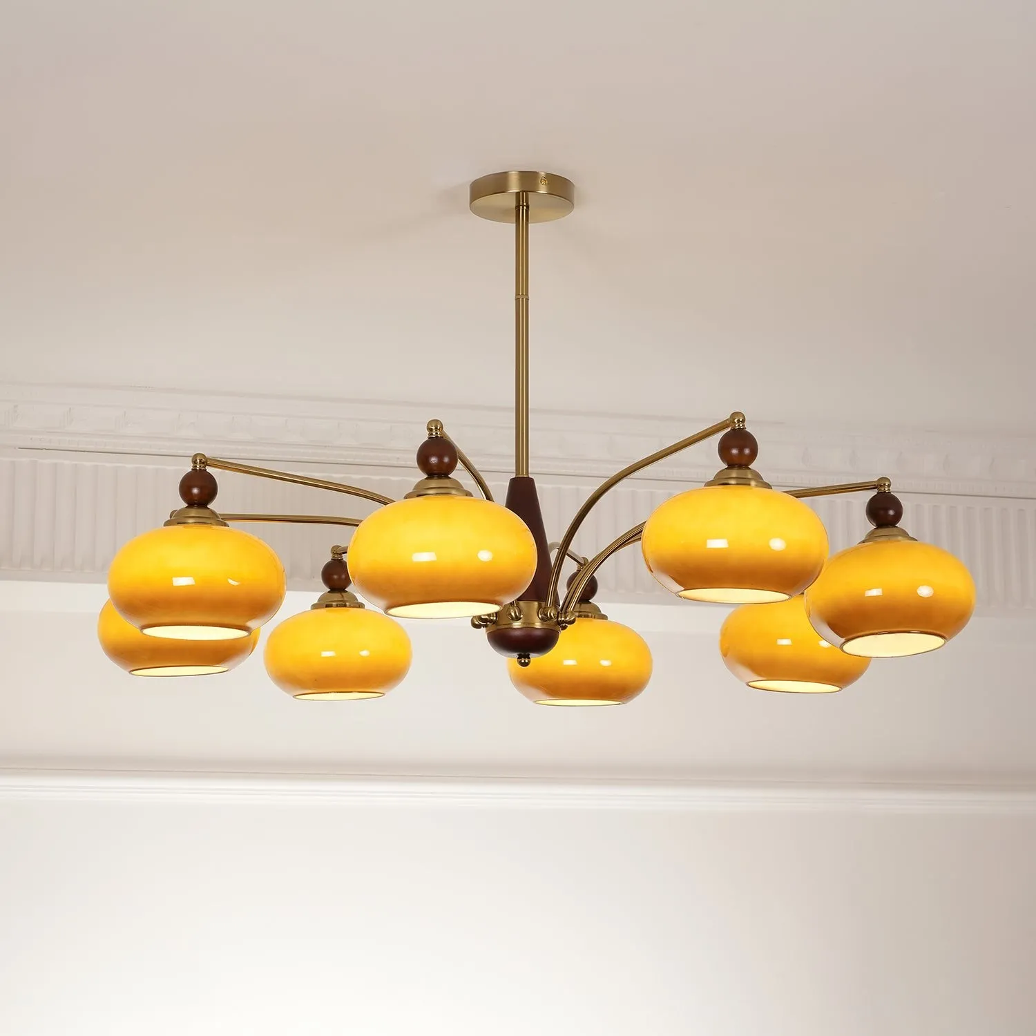 Vintage Multihead Persimmon Chandelier KL609