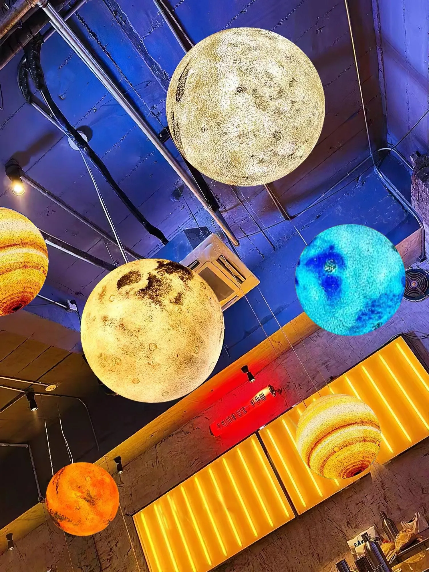 Planetary White Moon Chandelier Suitable For Living Room KL202