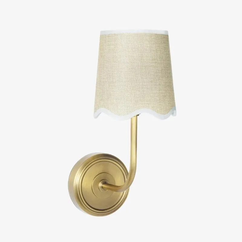 Glissum Elegant Linen Shade Wall Lamp - Brass or Chrome Finish Sconce for Bedroom Decor KL2085