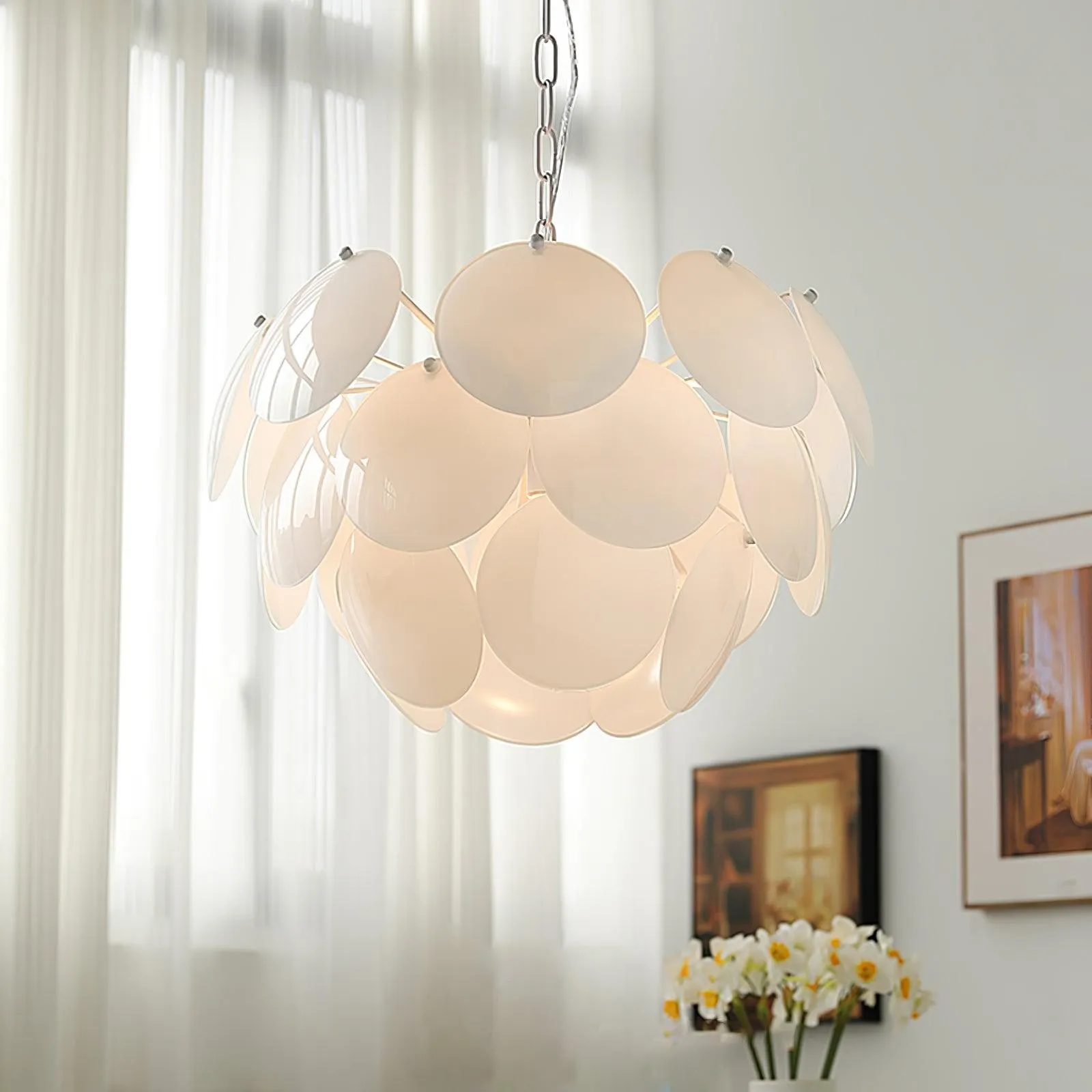 Luxury Fashion Luminous Petal Glass Chandelier KL472