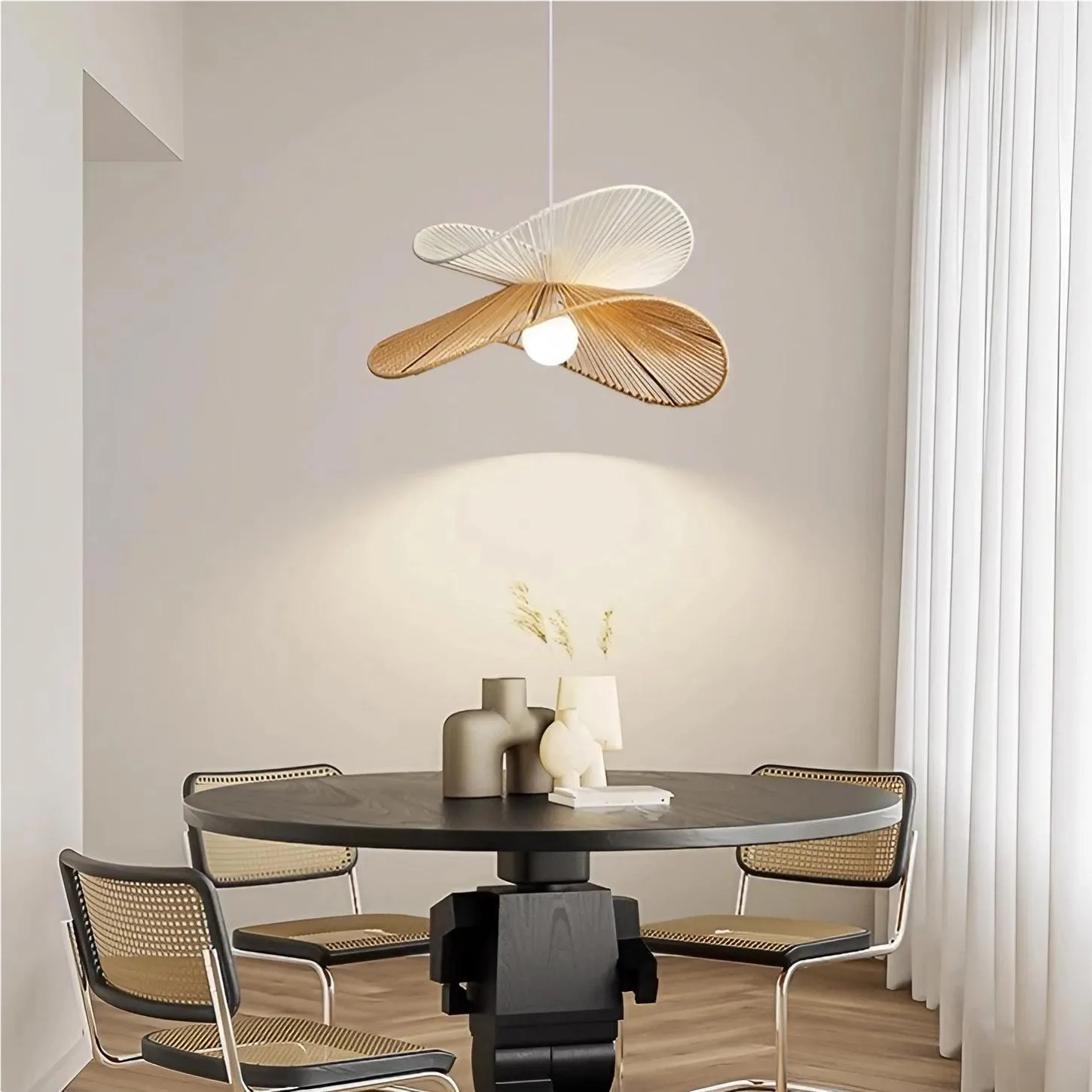 Retro Zen Straw Hat Rattan Pendant Light KL52