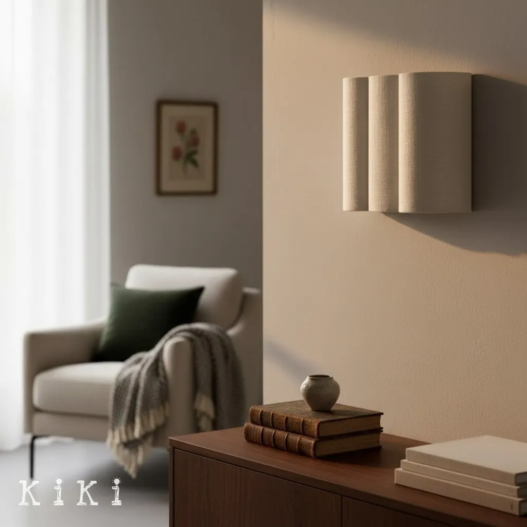 Linbron Minimalist Natural Linen Wall Sconce for Bedroom and Hallway KL2039