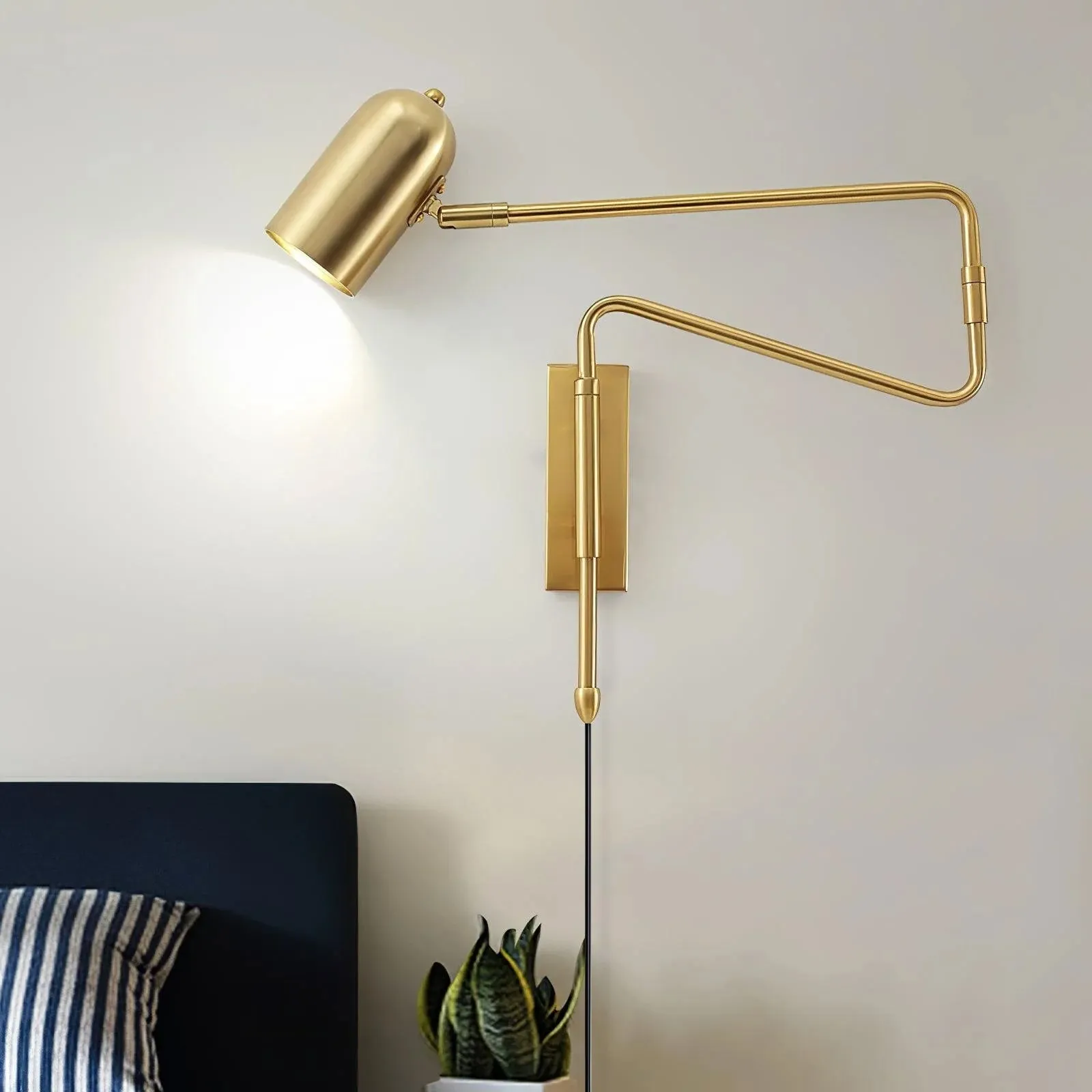 Adjustable Arm Plug In Wall Lamp D371