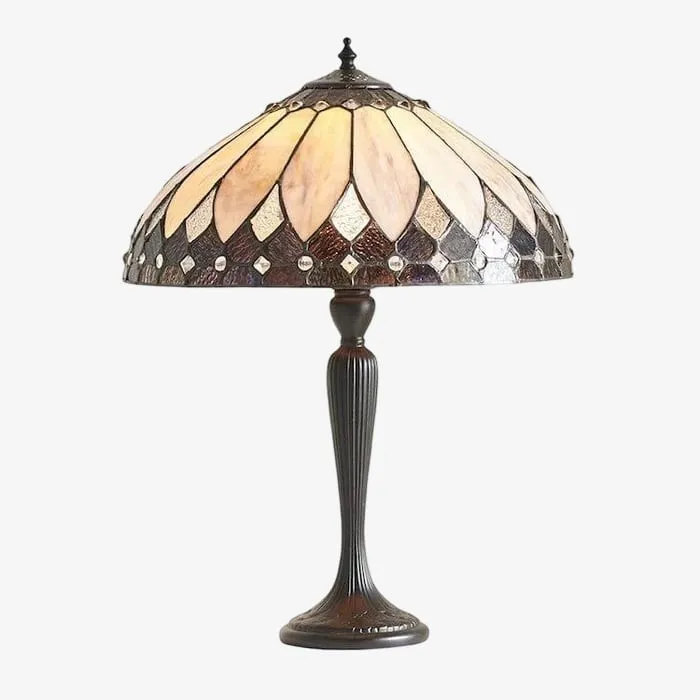 TF Brooklyn Tiffany Lamp Stained Glass Mosaic Table Lamp - Classic Art Deco Style for Living Room KL1977