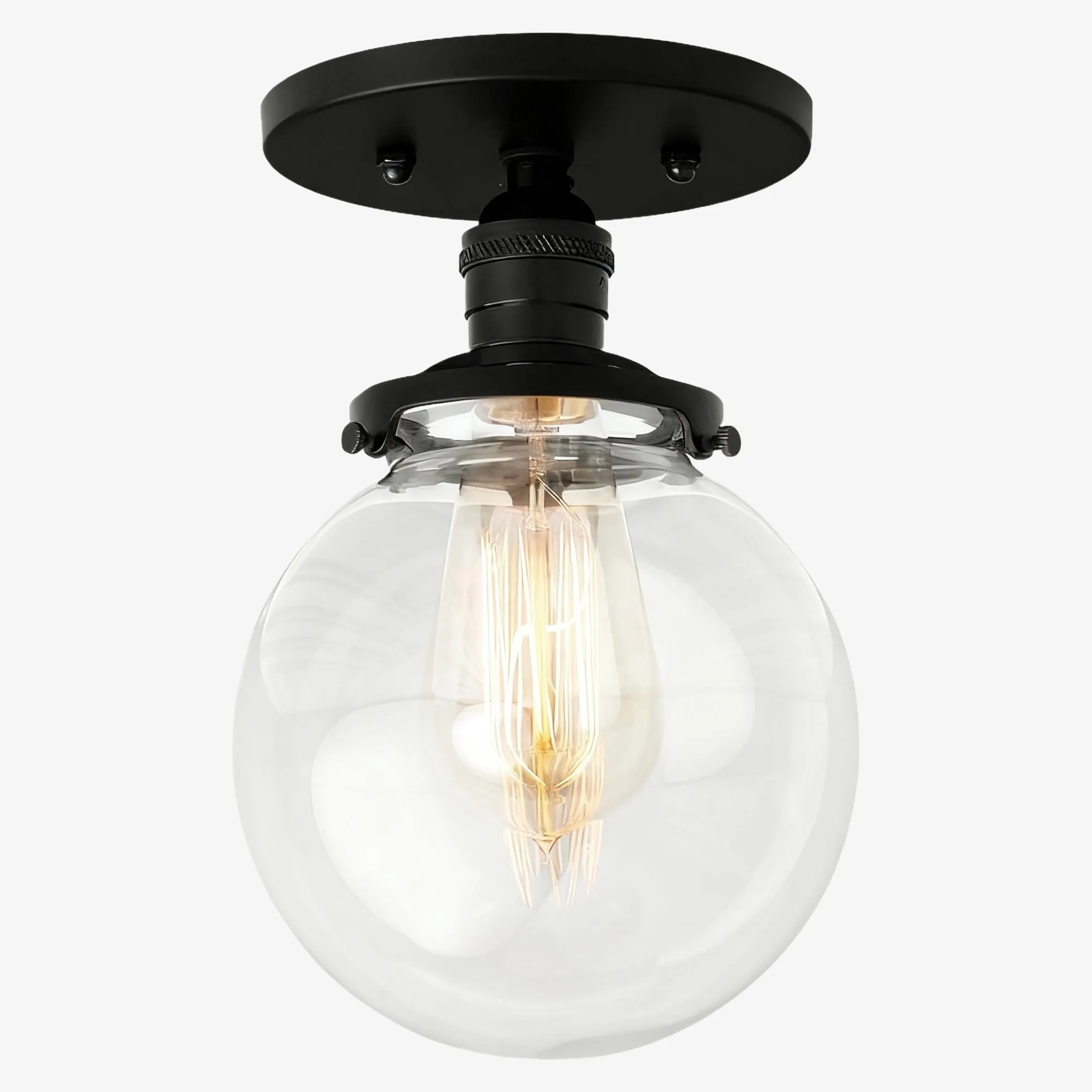 Glorica Glass Retro Globe Ceiling Light - Vintage Industrial Home Lighting KL1488