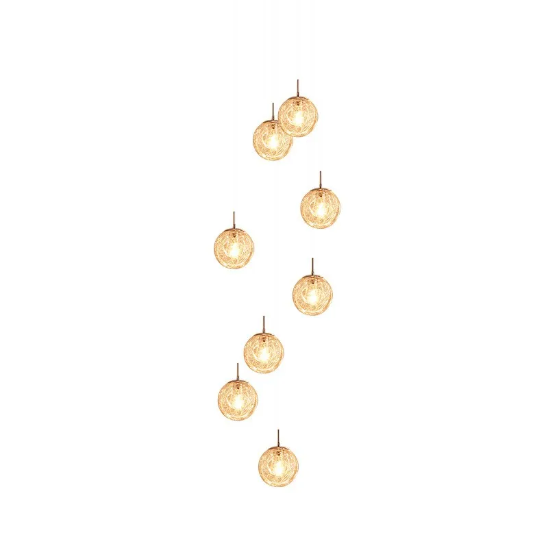 10 Glass Ball Staircase Chandelier