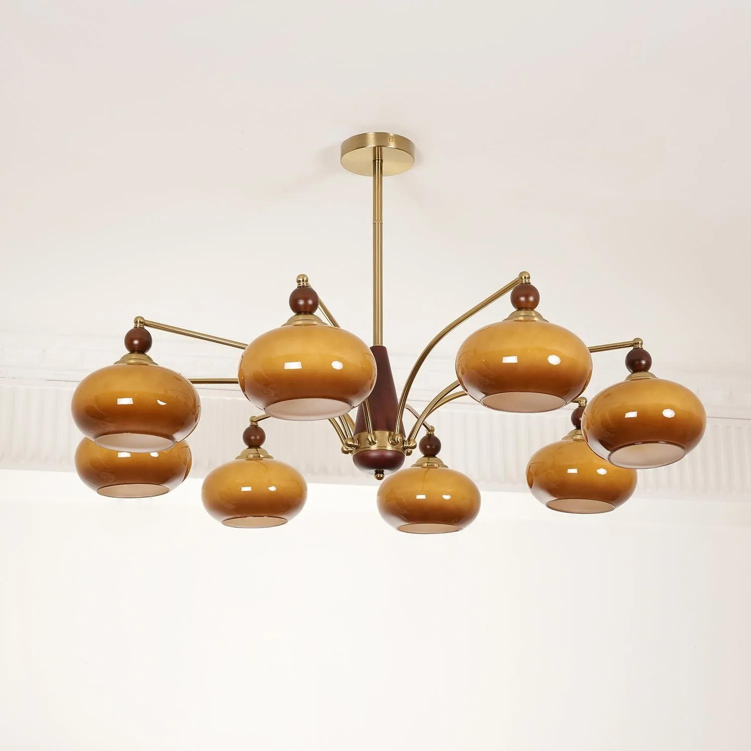 Vintage Multihead Persimmon Chandelier KL609