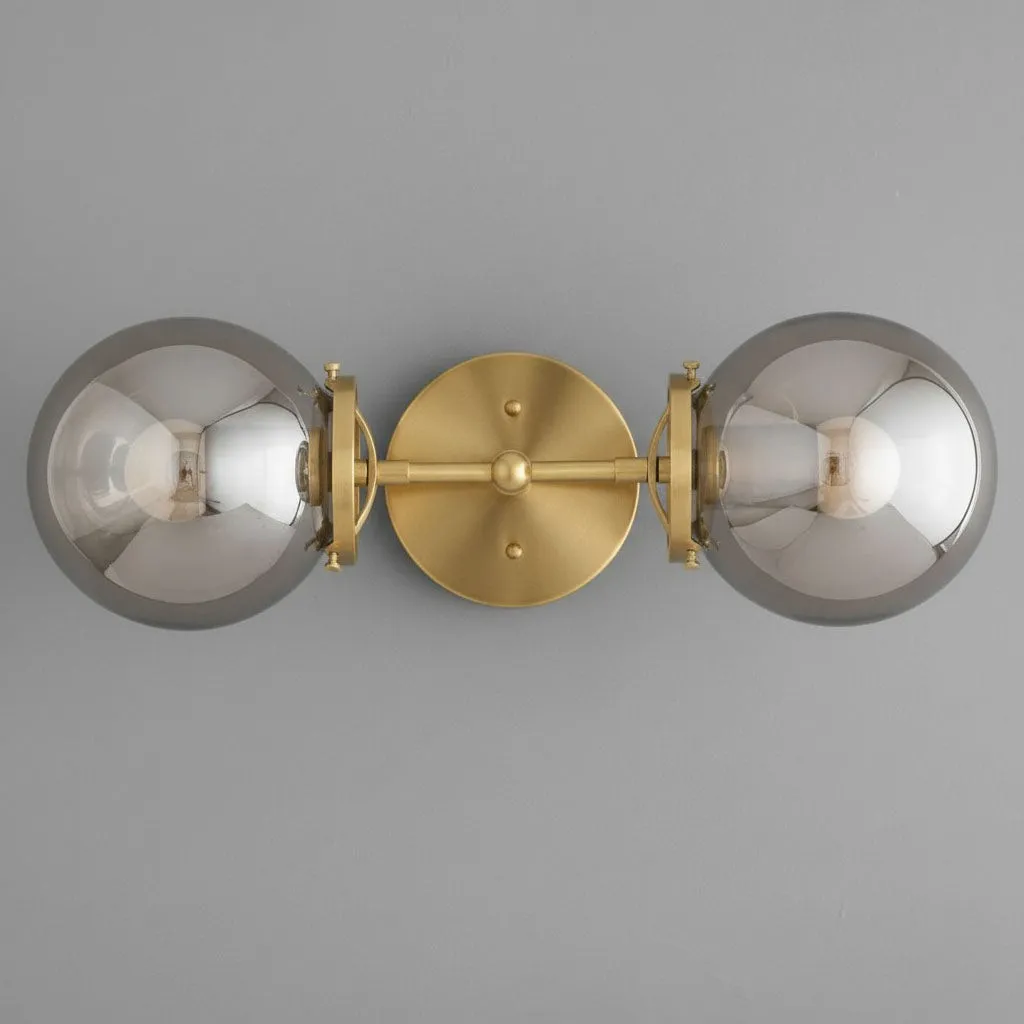 Lumio Globe Double Globe Vanity Wall Light - Rustic Farmhouse Bathroom Wall Fixture KL1467