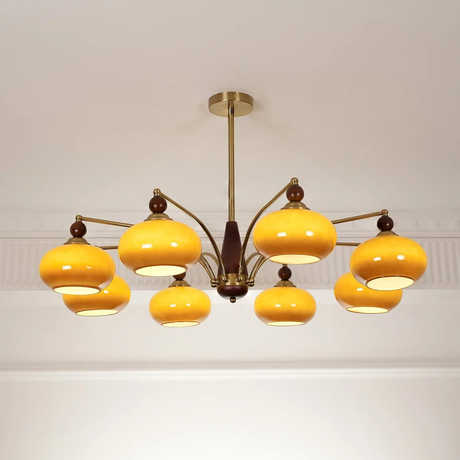 Vintage Multihead Persimmon Chandelier KL609