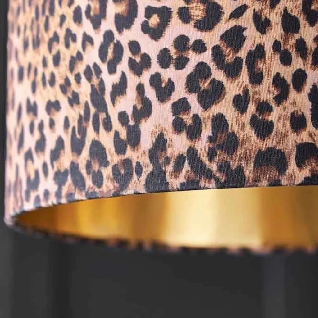 Wildlux Leopard Pattern Statement Drum Lampshade - Decorative Fabric Shade for Home Interiors KL2264