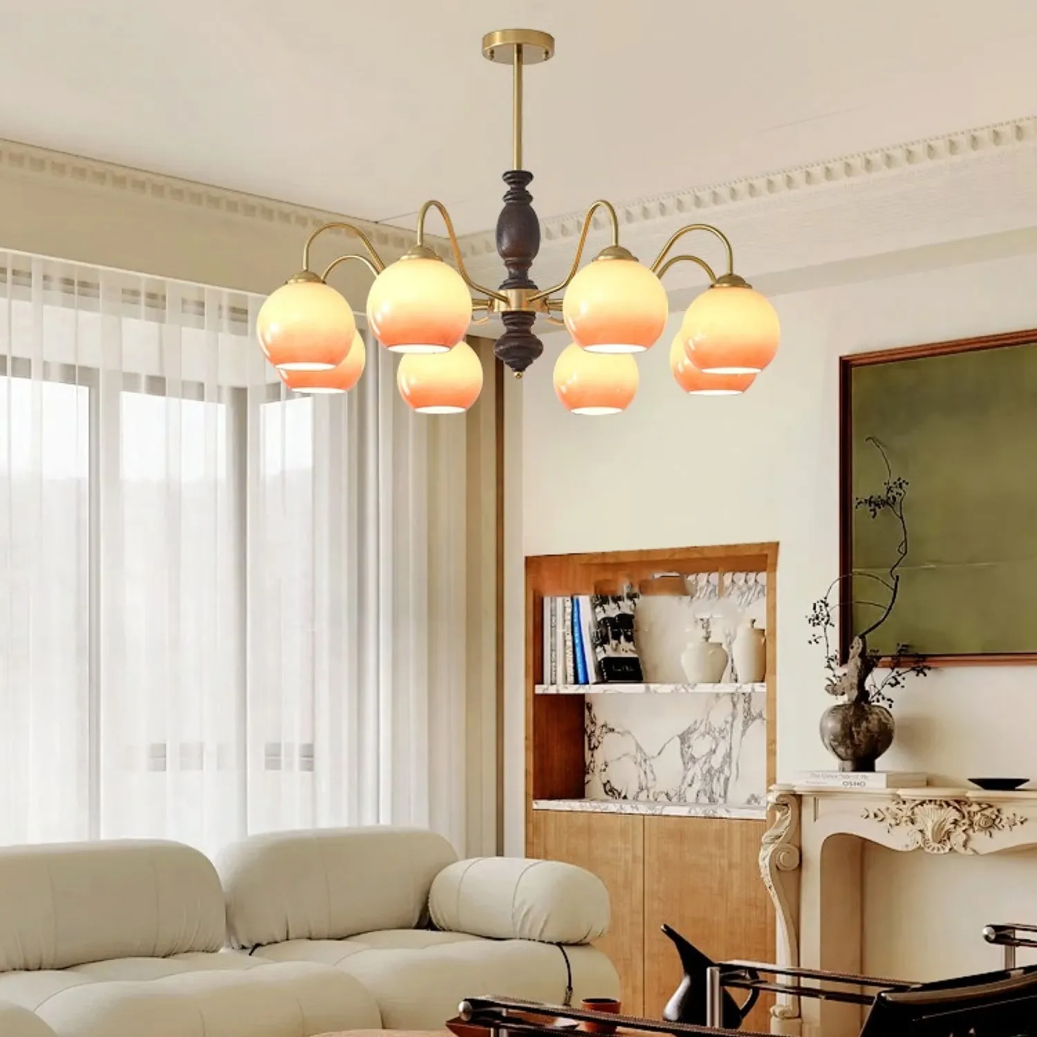 French Medieval Style Caramel Orb Chandelier KL279