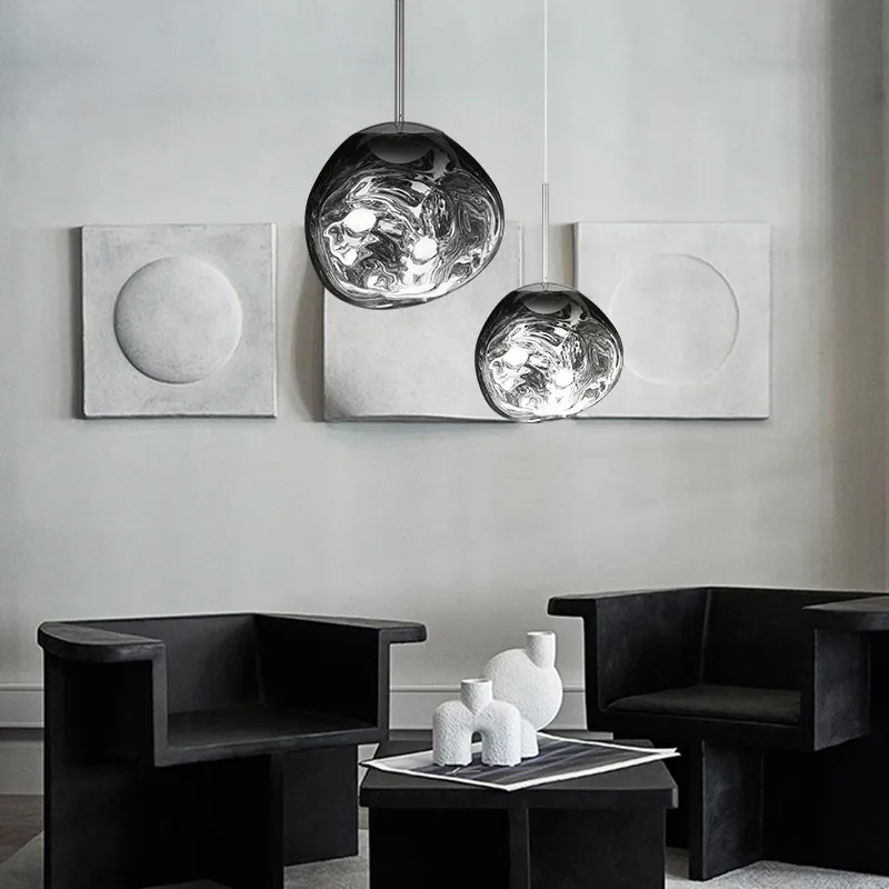 Glass Melt Pendant Light - Artistic Molten Pendant Light For Living Room And Dining Room