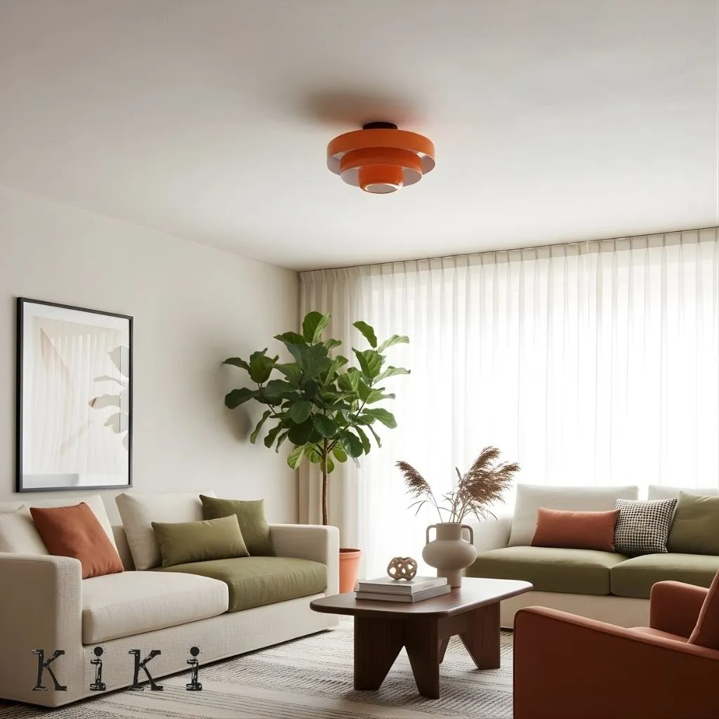Three-Tier Bauhaus Ceiling Lamp - Bold Colors Ceiling Light for Bedroom or Lounge KL885
