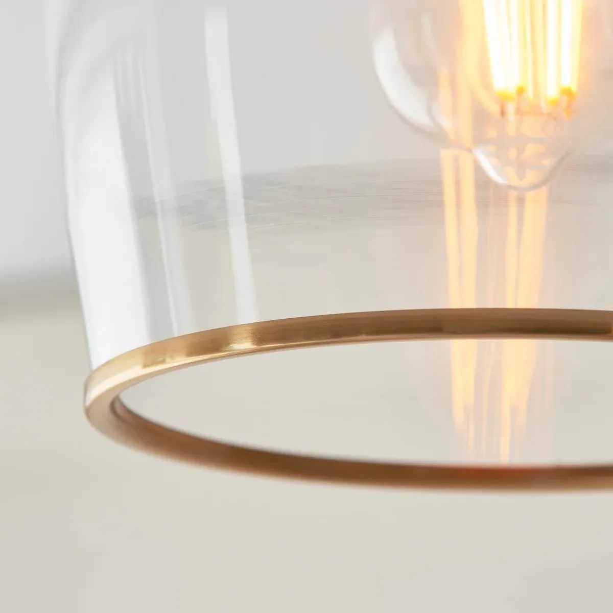 Brazara Dome Ceiling Light - Industrial Ribbed and Clear Glass for Living Room KL1876