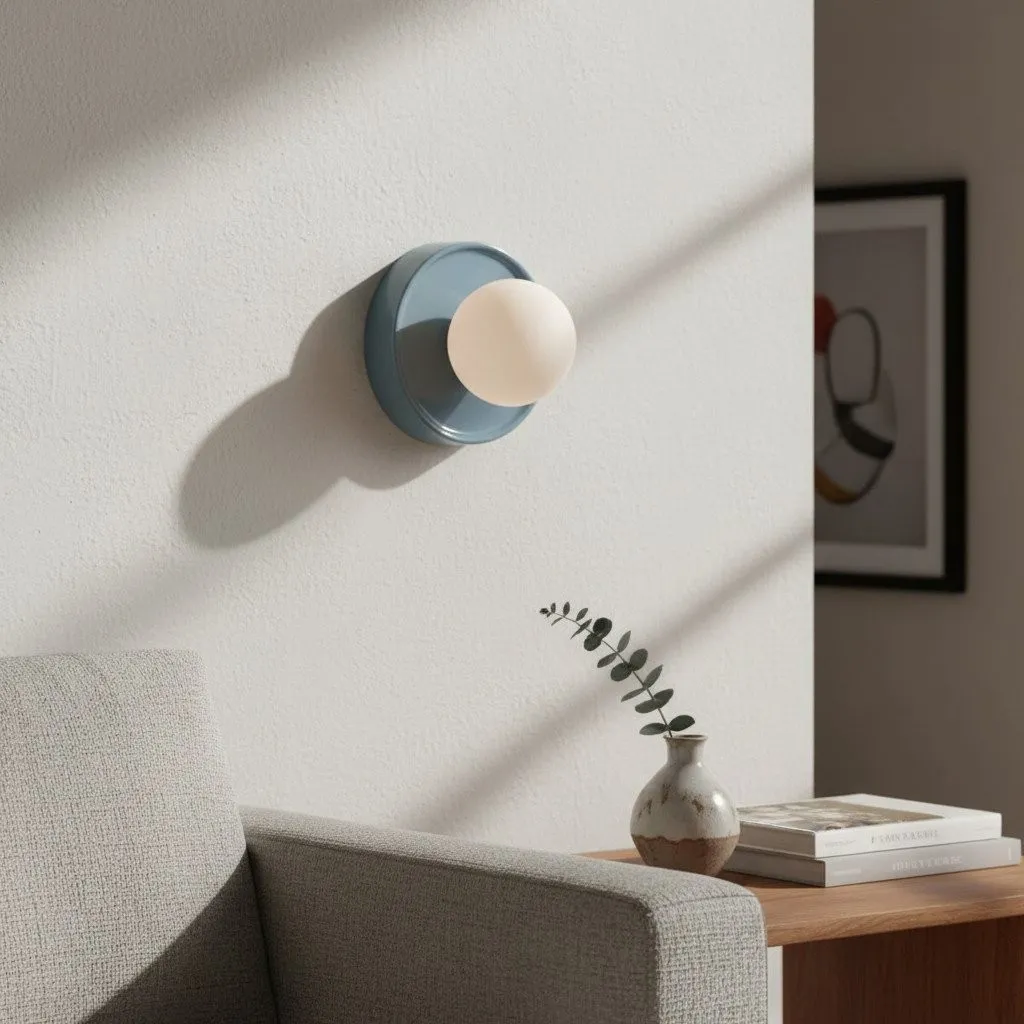 Soina Minimalist Globe Wall Light with Ceramic Base - Warm Ambient Lighting for Home KL1684