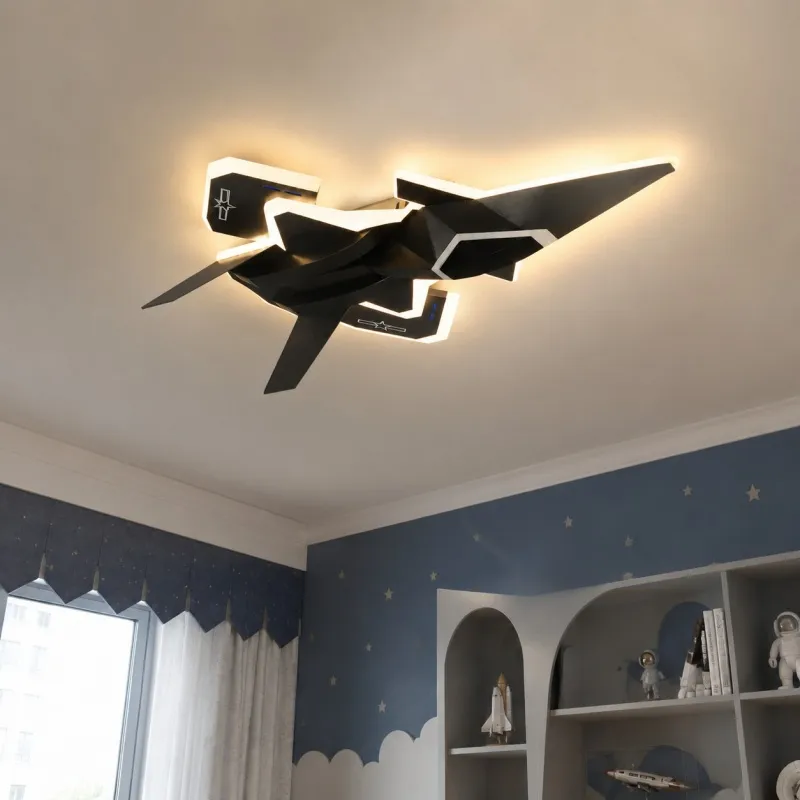 Jet fighter LED ceiling light room scene