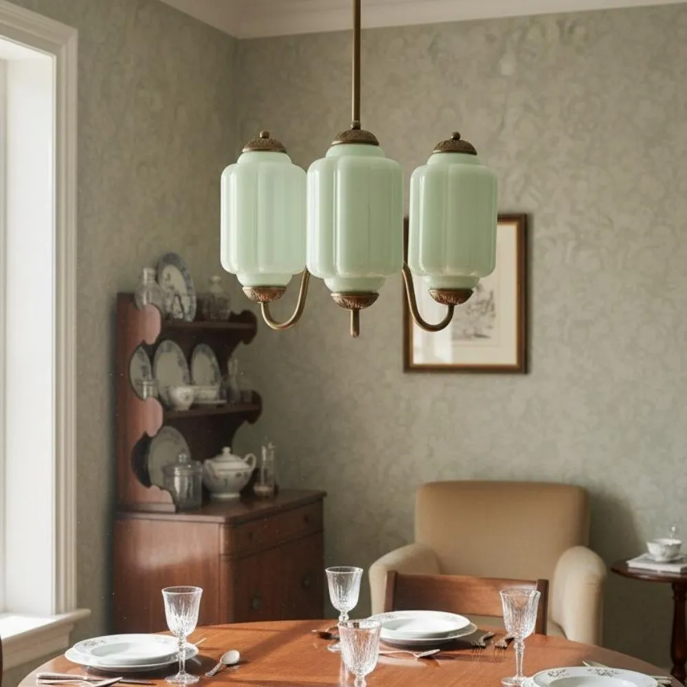 Vintage Eloise Glass 3 Lights Chandelier For Living Room KL928