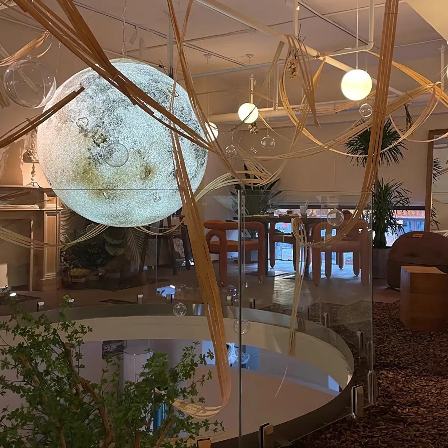 Planetary White Moon Chandelier Suitable For Living Room KL202