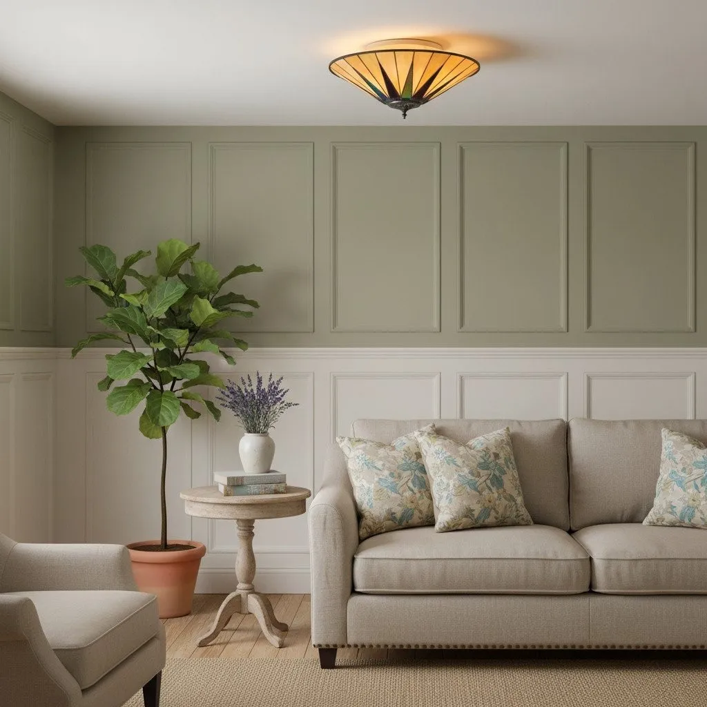TF Dark Star Design Stained Glass Ceiling Light - Versatile Lighting for Living Room KL1989