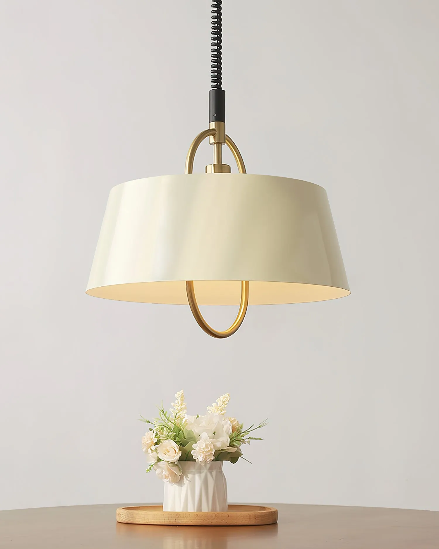 Retro Classic Drum Shaped Retractable Metal Pendant Lamp KL220