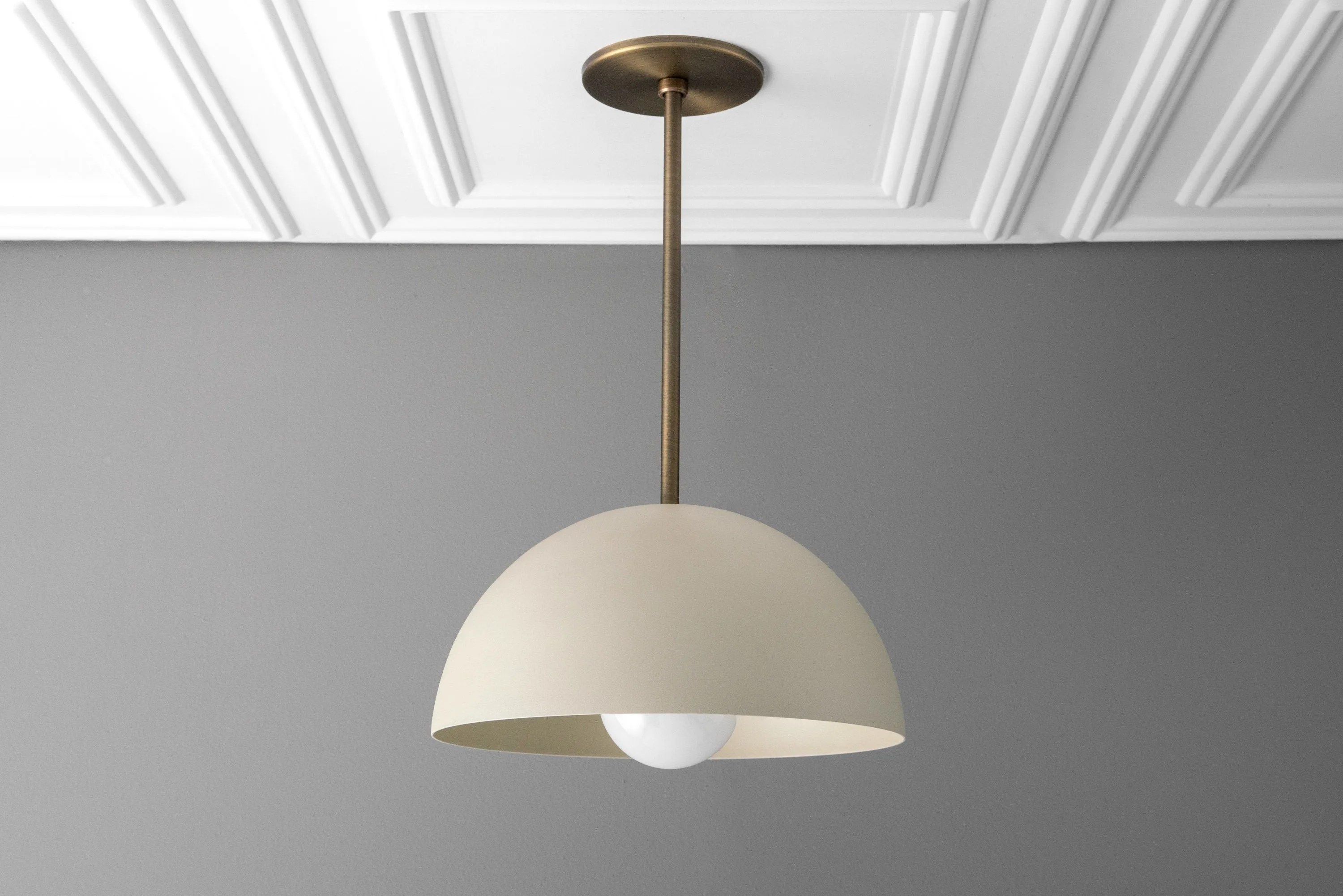 Metio Dome Neutral Dome Pendant - Modern Metal Accent Lighting KL1505