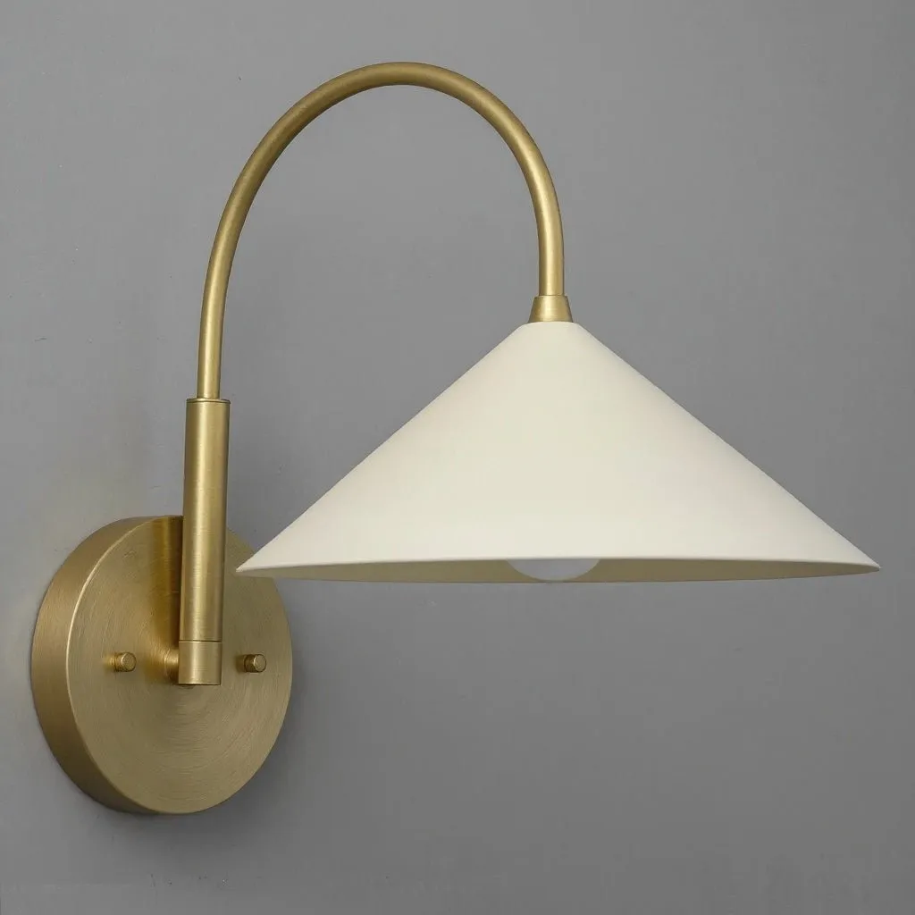 Curva Metal Vintage Wall Sconce  - Elegant Cone Shade for Bedrooms KL1511