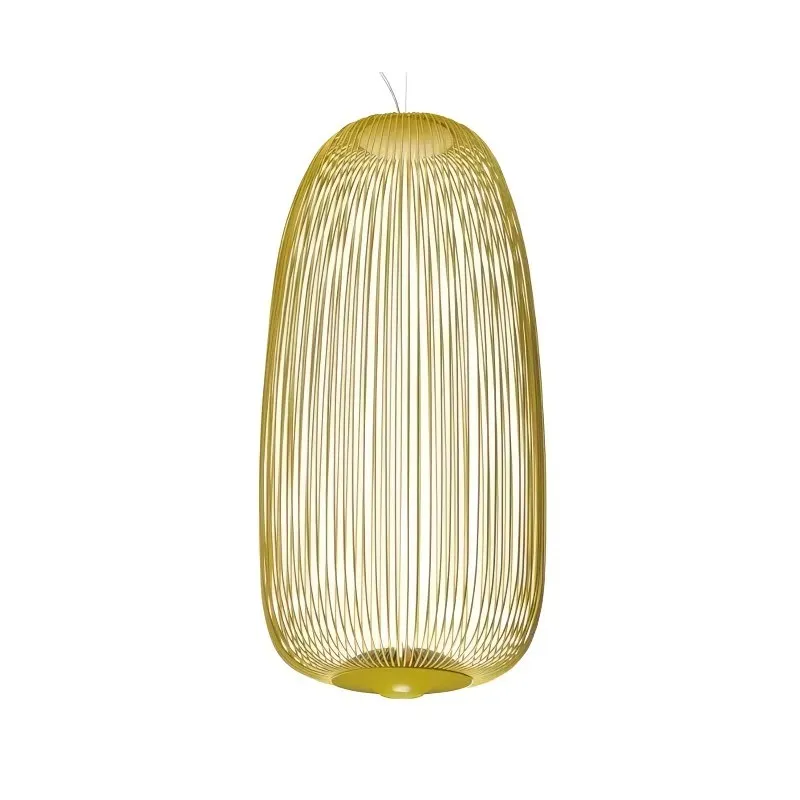 Metal Frame Spokes Pendant Light - Airy Wire Design Lighting for Kitchen Island