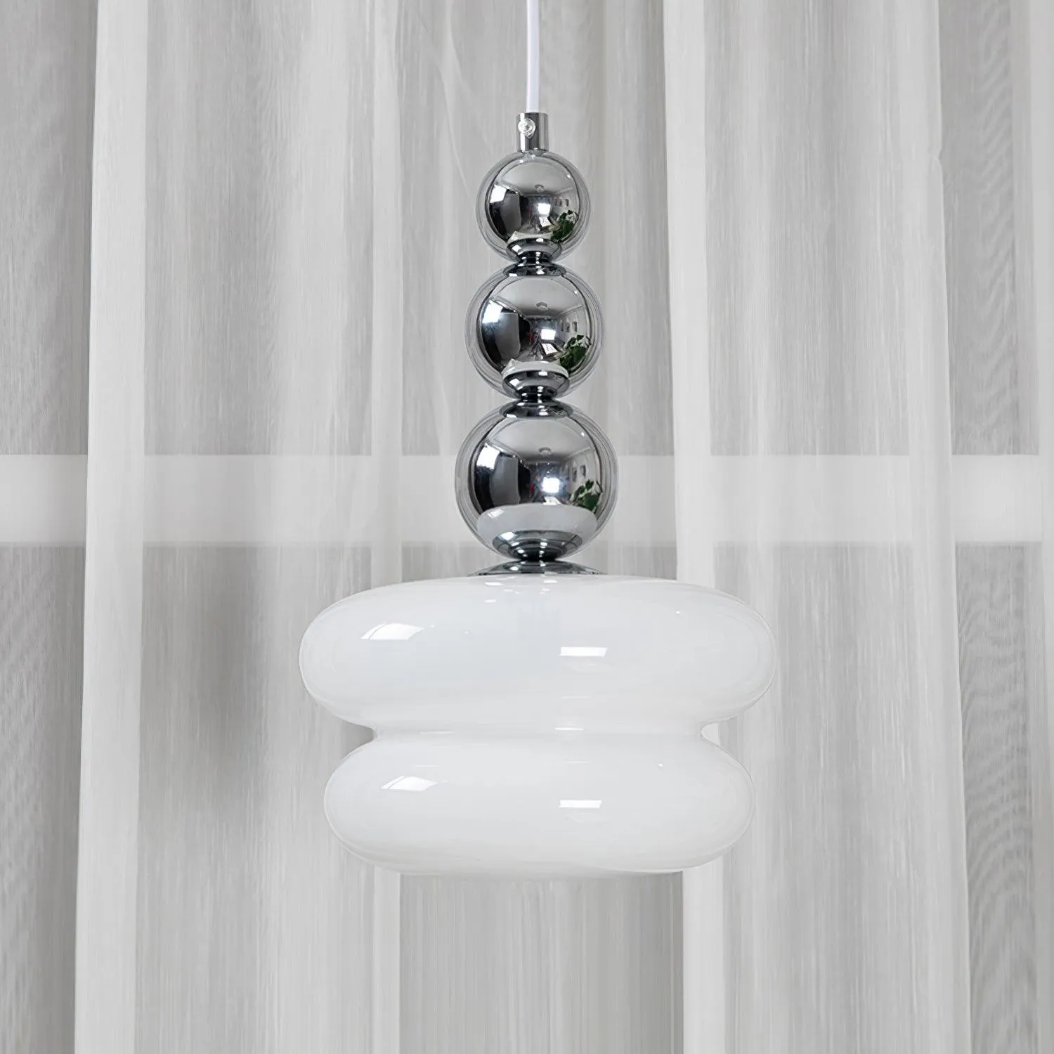 Contemporary Nordic Glass Ball Hoist Pendant Light For Living Room KL508