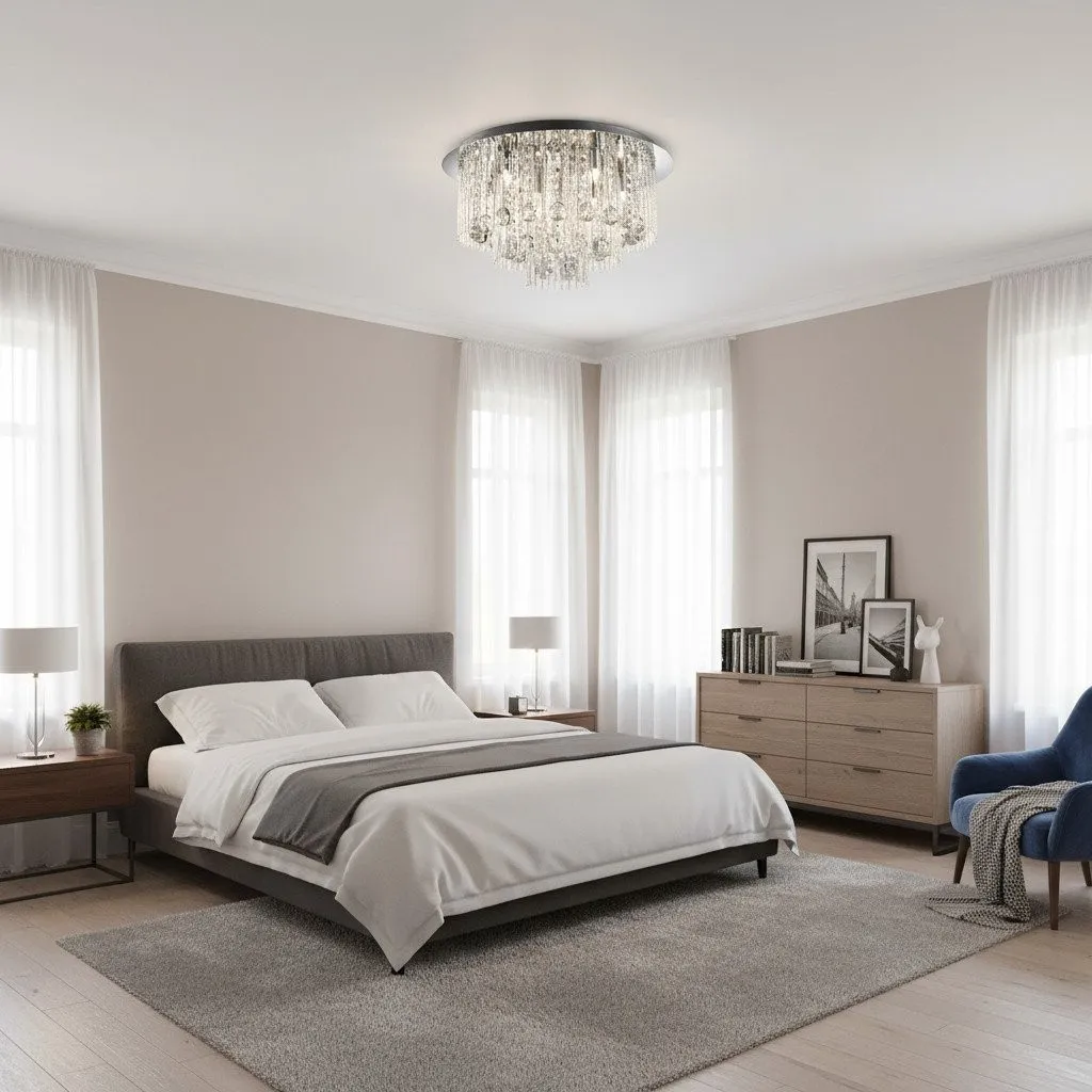 Virelis 8 Light Twist Tubes Ceiling Light - Modern Crystal Design for Dining Rooms or Lounges KL1944