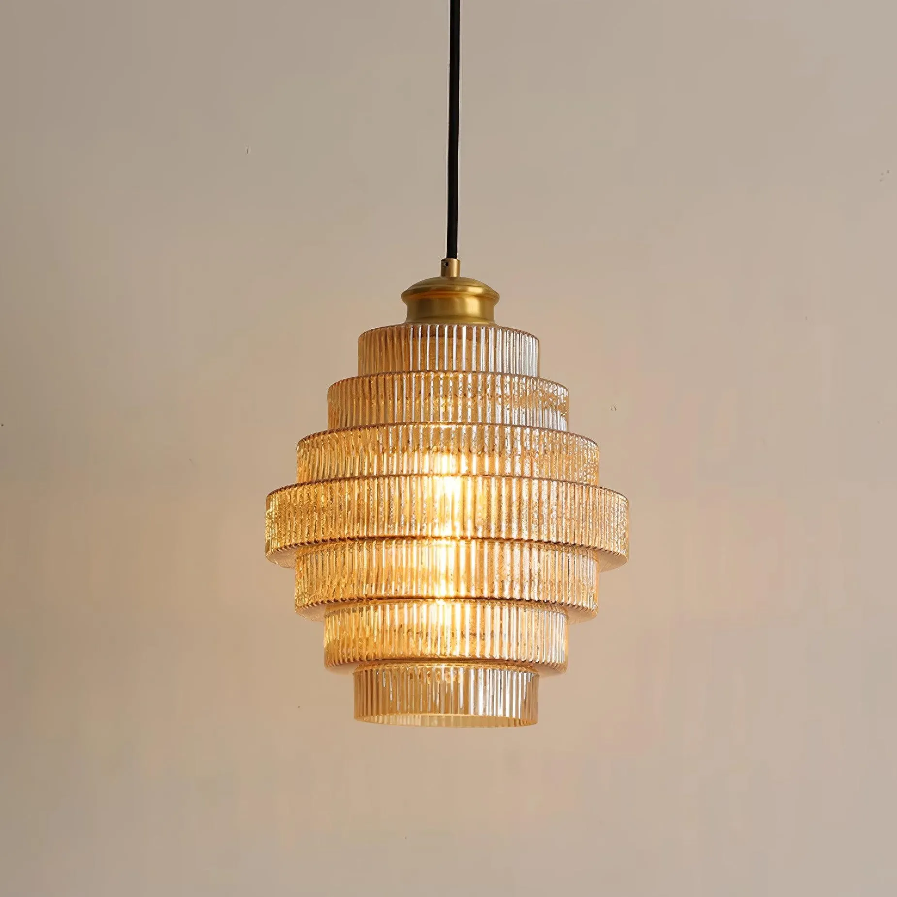 Bottis Layered Glass Pendant Light - Honey Pot Shade Pendant Lamp for Living Room KL467