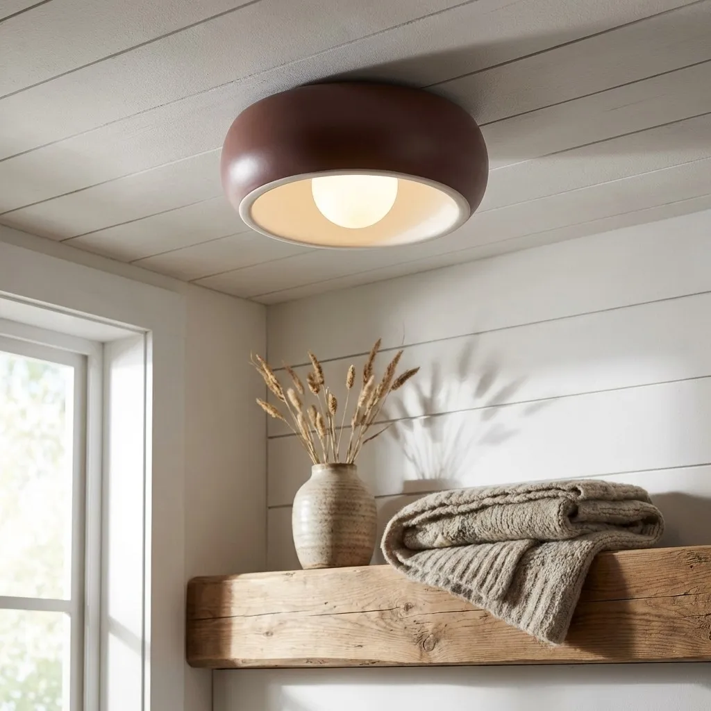 Aurelox Round Flush Mount Ceiling Light - Geometric Fixture for  Contemporary Indoor KL2294