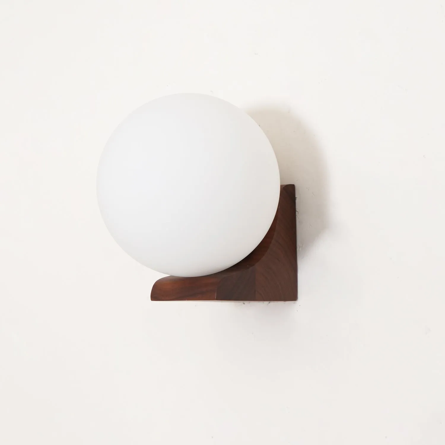Minimalist Wooden Geometric Bracket Glass Globe Wall Lamp KL361