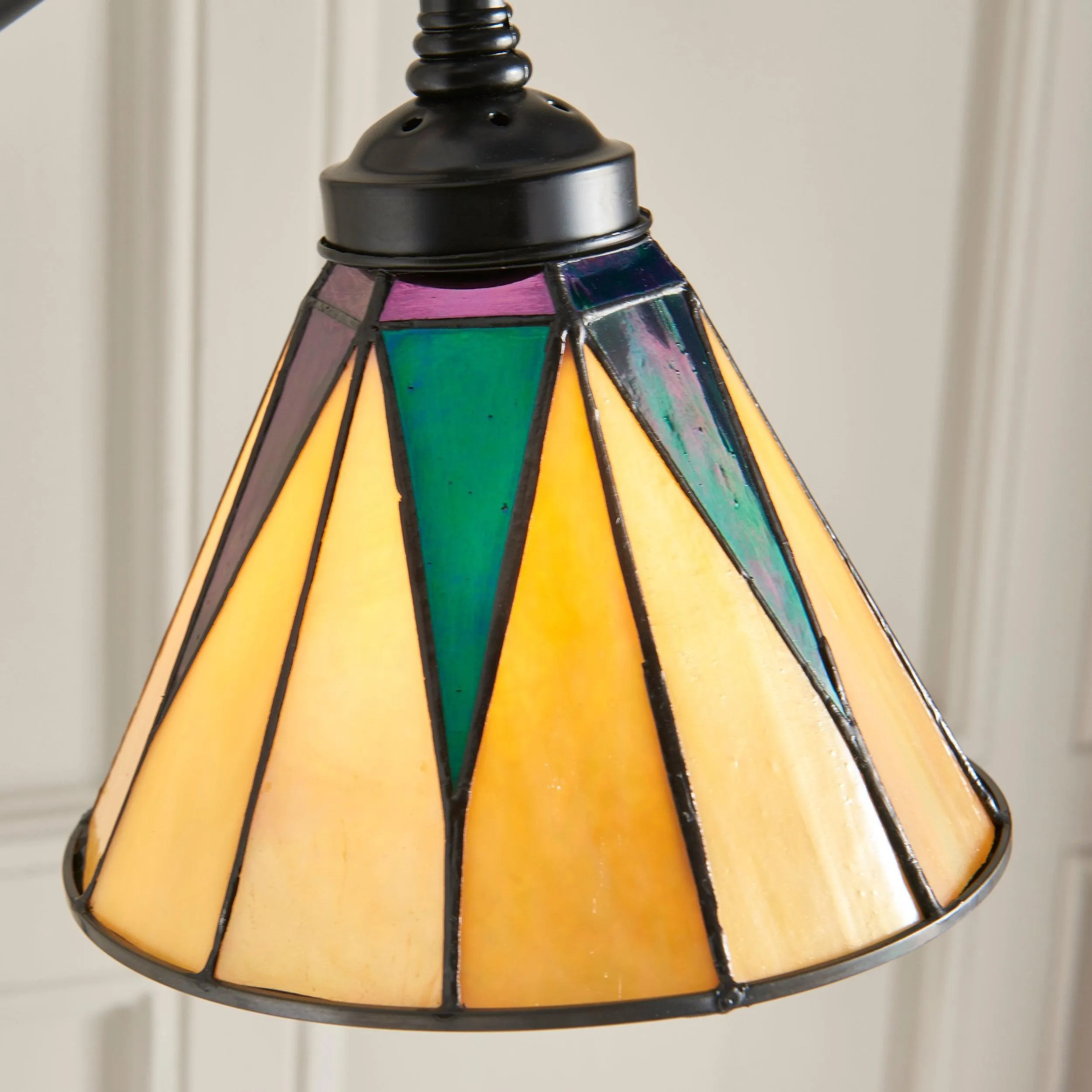 TF Dark Star Tiffany Task Floor Lamp - Art Deco Stained-Glass Floor Light for Living Room KL2006
