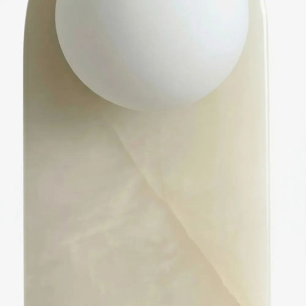 Vinbrea Stone Wall Lamp Organic Texture - Mid-Century Accent Light for Bedroom and Hallway KL2390