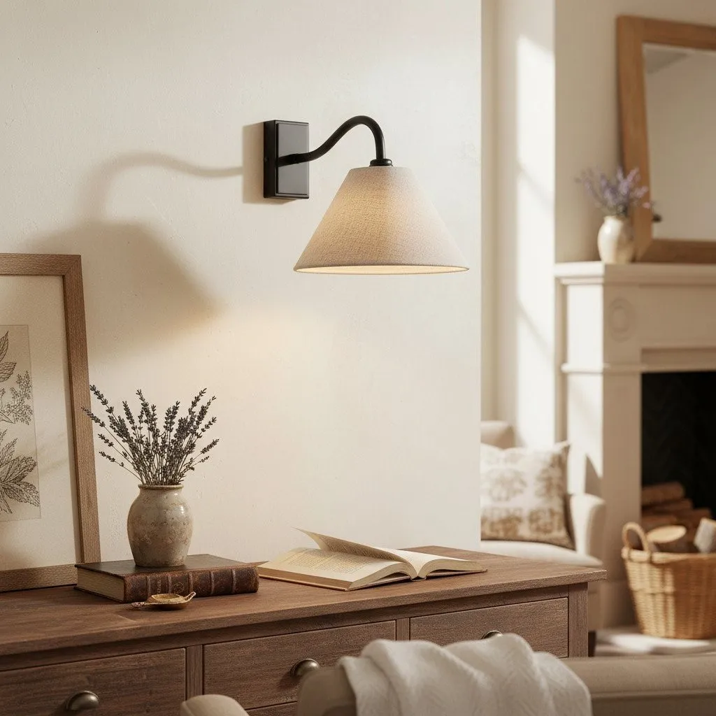 Lumweve Wall Light - Pleated Look Shade Refined Sconce for Corridor and Study KL1868