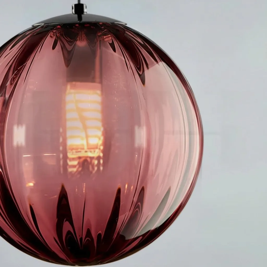Lunorie Modern Sculptural Glass Globe Pendant Light for Dining Room and Kitchen Lighting KL2131