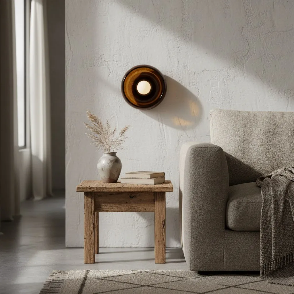 Haelen Alistair Retro Bowl Wall Sconce - Elegant Round Shade Wall Light for Living Room KL1753