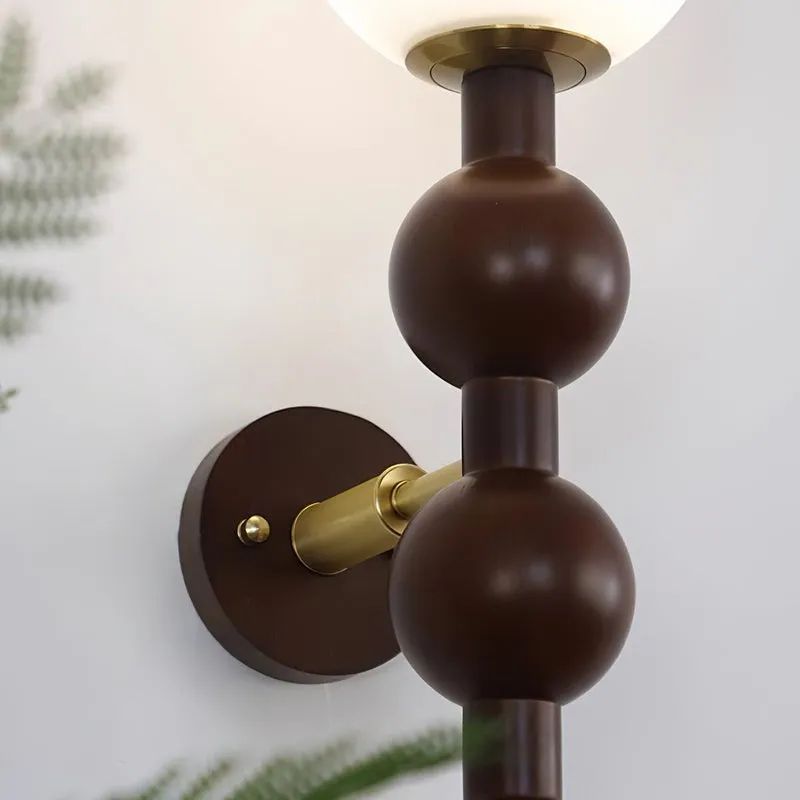 Country French Wooden Gourd Ball Wall Lamp KL144