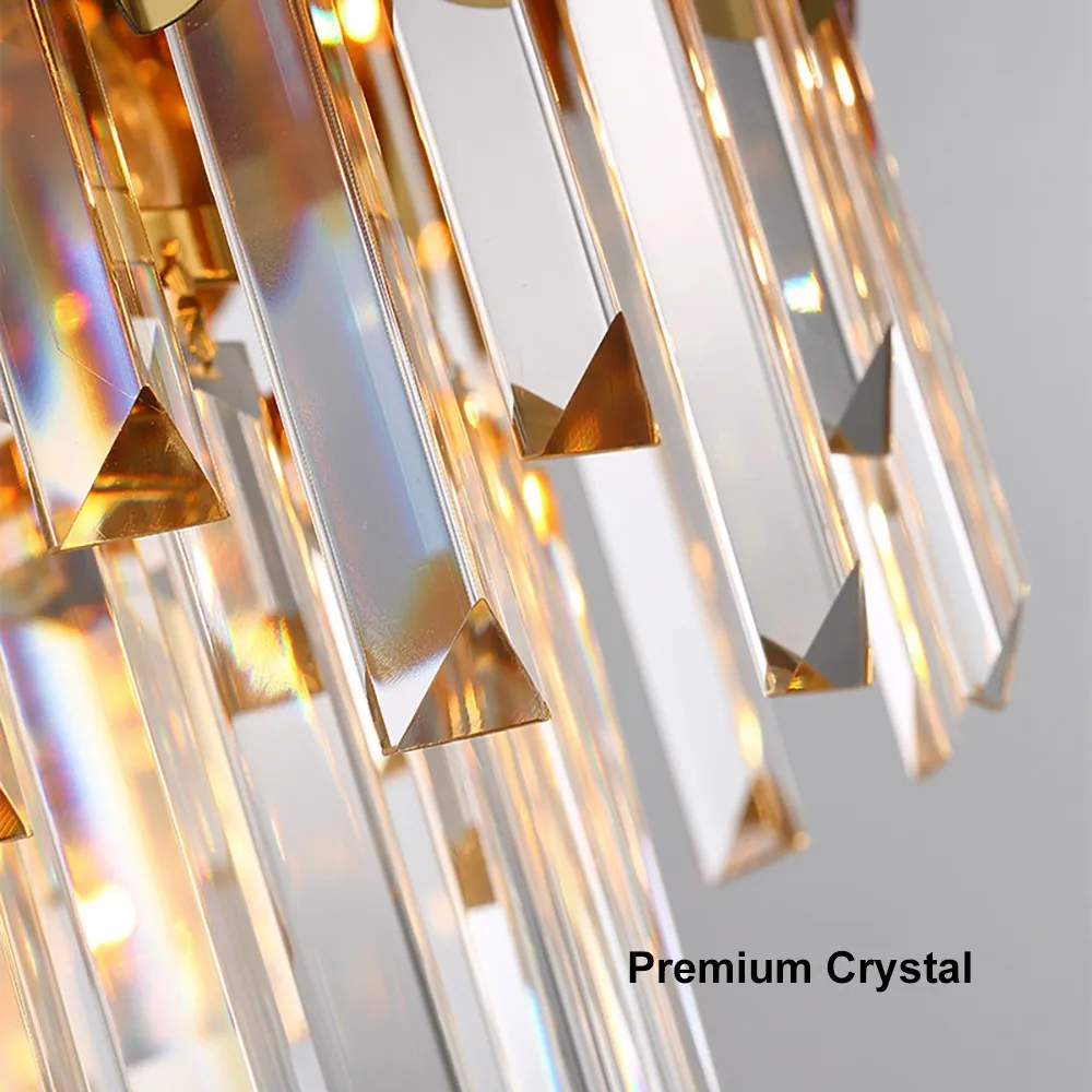 Modern Brass Crystal Chandelier